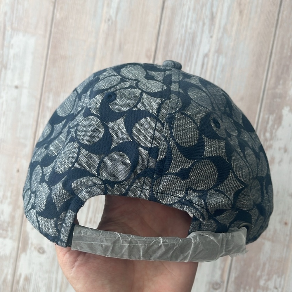 New COACH Signature Chambray Jeans Color Baseball Hat sale Authentic hat sz M/L - Picture 9 of 13